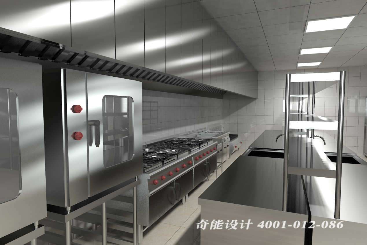 酒店3d廚房設計效果圖
