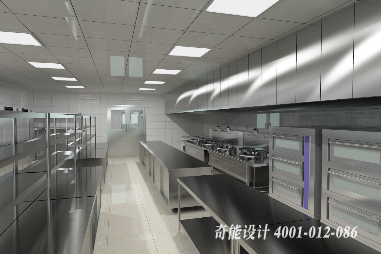 酒店3d廚房效果圖大全